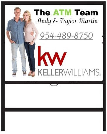 CUSTOM 18" x 24" MAXMETAL® YARD SIGN WITH SLIP-IN METAL H-FRAME & (1) RIDER SPACE